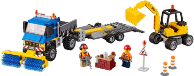 LEGO Set-Sweeper & Excavator-Town / City / Construction-60152-1-Creative Brick Builders